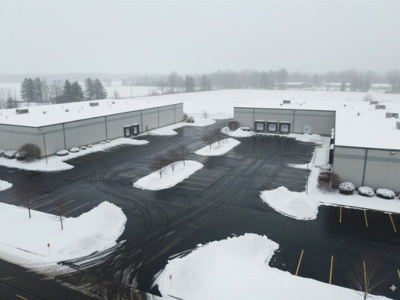Cleared lot and loading docks at an industrial property